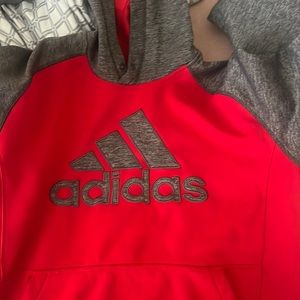 Red and grey hoodie